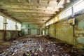 Abandoned school gym in ghost town Pripyat Chornobyl Zone Royalty Free Stock Photo