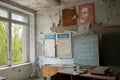 Abandoned school office in Pripyat, Chernobyl Exclusion Zone