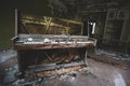 Abandoned school in Pripyat ghost town, Chernobyl Exclusion Zone. Nuclear, abandoned. Royalty Free Stock Photo