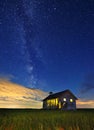 Abandoned Schoolhouse And Milky Way