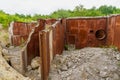 Abandoned secret nuclear bunker. Cold War command post, object 1180. Background Royalty Free Stock Photo