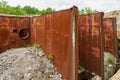 Abandoned secret nuclear bunker. Cold War command post, object 1180. Background Royalty Free Stock Photo