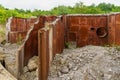 Abandoned secret nuclear bunker. Cold War command post, object 1180. Background Royalty Free Stock Photo