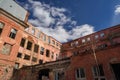 Abandoned shabby Soviet red brick factory Royalty Free Stock Photo
