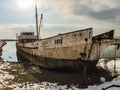Abandoned ship near Lake Van, Turkey Royalty Free Stock Photo