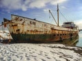 Abandoned ship near Lake Van, Turkey Royalty Free Stock Photo
