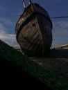 Abandoned ship seen from the front