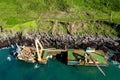 An abandoned ship washed onto rocks near Ballycotton in east Cork after storm Dennis Royalty Free Stock Photo