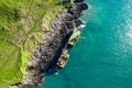 An abandoned ship washed onto rocks near Ballycotton in east Cork after storm Dennis Royalty Free Stock Photo