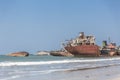 Abandoned ships cemetery on Ocean