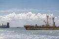 Abandoned ships cemetery on Ocean