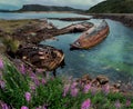 Abandoned ships near Teriberka. Russia