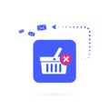 Abandoned Shopping Cart Recovery Email Strategies vector icon business concept. Sending a marketing email to a customer