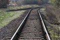 Abandoned single track railway line, way to nowhere Royalty Free Stock Photo