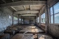 Abandoned small industrial building. Former boiler room