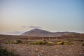 Abandoned soccer goal in the desert at sunset Royalty Free Stock Photo