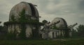 Abandoned Soviet observatory reclaimed by nature Royalty Free Stock Photo