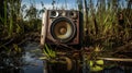 Abandoned Speaker In Post-apocalyptic Swamp - Nikon D850 Royalty Free Stock Photo