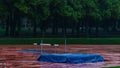 Abandoned sport facilities because of rain