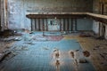 Abandoned sport room in Pripyat city, Chernobyl Exclusion Zone 2019