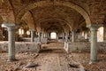 Abandoned stable with beautiful roof Royalty Free Stock Photo