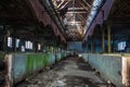 Abandoned stabling for cattle in German slaughterhouse Rosenau