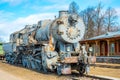 Abandoned steam locomotive. Haapsalu, Estonia Royalty Free Stock Photo