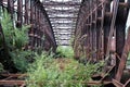 Abandoned steel bridge - rusted steel beam construction Royalty Free Stock Photo