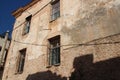 abandoned stone habitation building in chania in crete (greece)