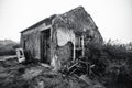 An abandoned stone house, wasteland