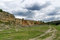 Abandoned stone-pit by Zavet town area Royalty Free Stock Photo