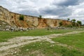 Abandoned stone-pit by Zavet town area Royalty Free Stock Photo