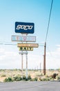 Abandoned store sign in Mortmar, on the Salton Sea in California