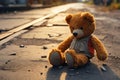 Abandoned on the street, a lost teddy bear elicits emotions