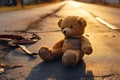 Abandoned on the street, a lost teddy bear elicits emotions