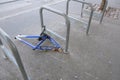 Abandoned and stripped bicycle frame Royalty Free Stock Photo
