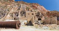 Abandoned sulphur mines, Milos island, Greece Royalty Free Stock Photo