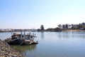 Abandoned Sunken Fishing Boat in Shallows of Durban Harbor