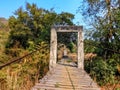Abandoned suspension bridge in northern Thailand