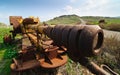 Abandoned Syrian Gun on Golan Heights Royalty Free Stock Photo