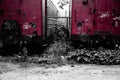 Old abandoned train background Royalty Free Stock Photo
