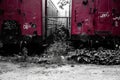 Old abandoned train background