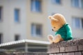 Abandoned teddy bear. Once favorite toy, now alone with no children to play with Royalty Free Stock Photo