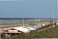 Abandoned terraces of a beach,house,restaurant,on an empty beach