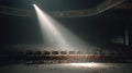 Abandoned theater dusty empty seats spotlight dramatic moody nostalgic decayed silence Royalty Free Stock Photo