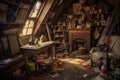 abandoned time capsule in an old attic