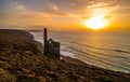 Towanroath Abandoned Tin Mine sunset Royalty Free Stock Photo