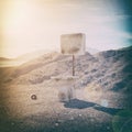 Abandoned toilet background in desert Royalty Free Stock Photo