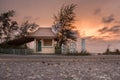 Abandoned toilet on road Royalty Free Stock Photo