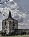 Abandoned tower of the ruins of St Benedek castle in transylvania, Romania Royalty Free Stock Photo